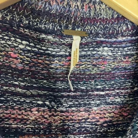 Free People Purple Tweed Cardigan Sweater Size Small - Picture 4 of 7
